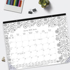Blueline 2027 DoodlePlan Colouring Monthly Desk Pad Calendar - 22" x 17" - Botanica Design - Bilingual-Numbered weeks