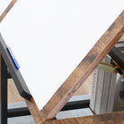 HOMCOM Adjustable Drafting Table with Storage Shelf - 47.25" L x 23.5" W x 29.5" H - Rustic Brown-Adjustable non-marking feet allow safe standing on uneven floor 