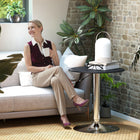 HOMCOM Round Bar Table, Easy Assembly for Home Bar, Small Dining Room - Black-Easy to clean, just wipe with a damp cloth