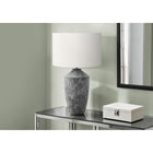 Monarch Specialties 25" H Contemporary Table Lamp - Grey Concrete / Ivory / Cream Shade-Easily adjust the lighting with the convenient 3-way switch, compatible with a 3-way bulb up to 100W (not included), allowing you to create the right ambiance to brighten or softly illuminate your space