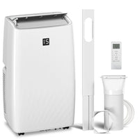 HOMCOM 12000 BTU Portable Air Conditioner with Dehumidifier and Fan - White-Three-in-one functions provide cooling, dehumidifying, and fan options 