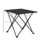 Outsunny 22" Folding Camping Table for Camping, Picnic, Hiking, BBQ, Fishing - Black-Cross legs provide better stability on uneven grounds