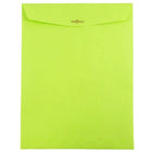 Jam Paper Colored Envelopes with Clasp Closure - 9" H x 12" W - Ultra Lime Green - 10 Pack-Our envelopes are made from 24 lb paper and feature commercial flap with a smooth finish
