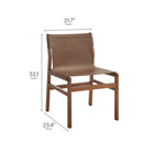 Modway Sonora Leather Dining Side Chair - Nutmeg/Brown-Clean, Armless Design