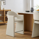 Modway Talia 37" Performance Velvet Counter Stool - Alabaster-Bentwood Frame