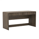 Manhattan Comfort Novara 60" Contemporary 2-Drawer Writing Desk - Jacobean Walnut-Rounded Edges: Soft contours add visual appeal and a smooth, finished look