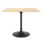 Modway Lippa 36" Square Wood Dining Table - Black Natural-Wood Veneer