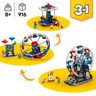 LEGO Creator Iconic Ferris Wheel-Create 3 playsets: a Ferris wheel, UFO ride or carousel with swings