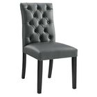 Modway Duchess Button Tufted Vegan Leather Dining Chair - Grey-Button Tufted Dining Side Chair