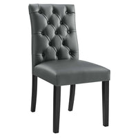 Modway Duchess Button Tufted Vegan Leather Dining Chair - Grey-Button Tufted Dining Side Chair