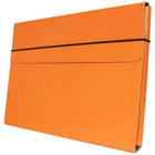 JAM Paper Thin Portfolio File Carrying Case with Elastic Band - 9 1/4 x 1/2 x 12 1/2 - Orange-Size: 9.25" x5" x 12.5"