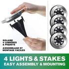 Bell + Howell Solar Powered Swivel Disk Outdoor Path Lights with 8 LED Bulbs - 4 Pack-6