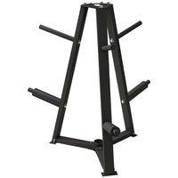 Soozier Weight Rack for 1" or 2" Weight Plates-Three posts are suitable for plates with a central hole of 2" (5 cm), organizing weights efficiently