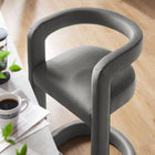 Modway Winslow Performance Velvet Counter Stool - Storm Gray-Stainless Steel Footrest