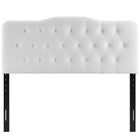 Modway Annabel Diamond Tufted Performance Velvet Full Headboard - White-Height Adjustable from 45" - 52.5"