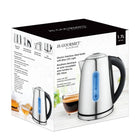JS Gourmet 1.7 L Electric Stainless Steel Kettle with Blue LED Light-Stainless steel body
