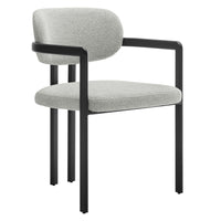 Modway Elio Barrel Fabric and Metal Dining Chair - Black/Dove Grey-Modern Barrel Dining Chair