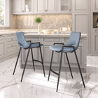 Zuo Desi Counter Stool - Azure Grey - Set of 2-Assembly required