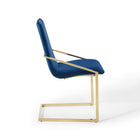 Modway Pitch Performance Velvet Dining Armchair - Gold/Navy - 2 Pack-Foam Padded Seat