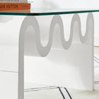 Modway Ondine Glass Top Coffee Table - White-Leveling Non-Marking Feet