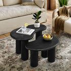 Modway Hackney Mango Wood Nesting Coffee Table Set - Black - Set of 2-Kidney-Shaped