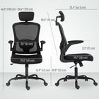 HOMCOM Ergonomic Office Chair with 4D Lumbar Support - Black-360° swivel seat and PU wheels for smooth movement on various floors