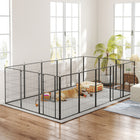 PawHut 16-Panel Dog Playpen with Straps for Large Dogs - 39" H-Constructed from rust-resistant steel for longevity