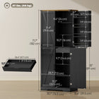 HOMCOM 72" H Farmhouse Kitchen Pantry Cabinet - Black-Barn door design brings a warm and inviting charm 