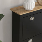 HOMCOM Hallway Shoe Cabinet with 2 Flip Drawers for 12 Pairs - Black-Assembly is required