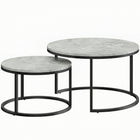HOMCOM 31" Round Nesting Coffee Table - Grey - 2 Pack-Includes two coffee tables, a perfect addition to your home