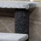 PawHut 25" 4-Step Cat Stairs with Toy - Light Grey-Material: Particleboard, Flannel, Carpet Cloth 