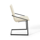 Modway Pitch Upholstered Fabric Dining Armchair - Black/Beige - 2 Pack-Foam Padded Seat