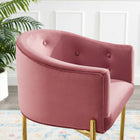 Modway Savour Tufted Counter Stool - Dusty Rose-Gold Stainless Steel Base