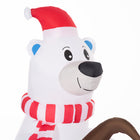 Outsunny 6' Lit Inflatable Polar Bear & Penguin Fishing on Board Christmas Decoration-Primary Colour: White 