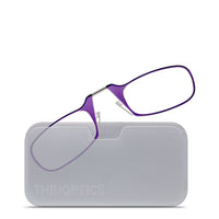 ThinOptics Reader with Universal White Pod - 2.5 - Purple-Product includes the ThinOptics Reading Glasses & a handy keychain case to keep the flexible glasses safe and attached to you wherever you go