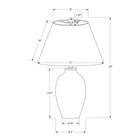 Monarch Specialties 24" H Table Lamp - Black Ceramic / Ivory / Cream Shade-With a 5ft long transparent cord, this perfectly sized and practical lighting accent can be set on an end or side table in your living room or home office, or on your bedside table for some modern style in your bedroom