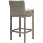 Modway Conduit Outdoor Patio Wicker Rattan Bar Stool - Light Gray Beige-Synthetic PE Rattan Weave