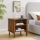 Modway Cadence Open Nightstand - Walnut-Fluted Sides