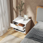 HOMCOM Nightstand with Fluted Panel - White-Anti-slip foot pads protect floors from scratches
