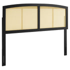 Modway Halcyon Cane Full Headboard - Black-Full Wood Headboard