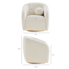 Modway Holland Swivel Chenille Fabric Armchair - Cream-OEKO-TEX STANDARD 100 Certified Upholstery