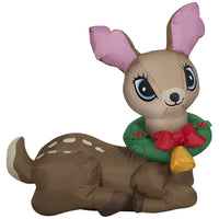 GEMMY Airblown Inflatable Christmas Vintage Reindeer - 35" x 35"-Lights up with bright, energy-efficient LED light