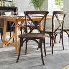 Flash Furniture HERCULES Series Stackable Mahogany Wood Cross Back Chair-Stackable Bistro Style Chair