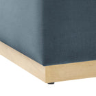 Modway Tilden Large 28" Square Performance Velvet Upholstered Ottoman - Cadet Blue/Natural-8