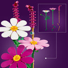 LEGO Botanicals Cosmos Flowers-The cosmos flowers are white, pink and purple and the set includes a tiny bug