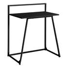 Monarch Specialties 7111 30"L Computer Desk - Juvenile Black/Black Metal-This compact 30"L contemporary computer desk, finished on all sides in a smooth black laminate with a sturdy black metal base, creates a functional workspace for study, writing or working on your laptop.