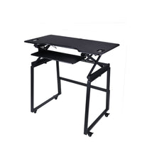 Rocelco 46" Deluxe Adjustable Height Desk Riser and Floor Stand Bundle - Black-STANDING DESK BUNDLE: Includes the 46" Standing Desk Converter (DADR-46) and Deluxe Mobile Floor Stand (DADR-FSM) to convert desk riser into a full rolling sit to stand desk