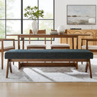 Modway Lyra 63" Fabric Upholstered Bench - Azure-Non-Marking Feet