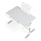 ShoppingAll Adjustable Portable Foldable Lap Desk with Tablet Slot and Drawer - Silver-Versatile Height & Angle Adjustment: Offers 5 levels of height and angles adjustable up to 36 degrees for ergonomic comfort.