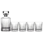 Maxwell & Williams Empire Whiskey Decanter and Double Old Fashioneds - Set of 5-Made of Machine Made Glass
